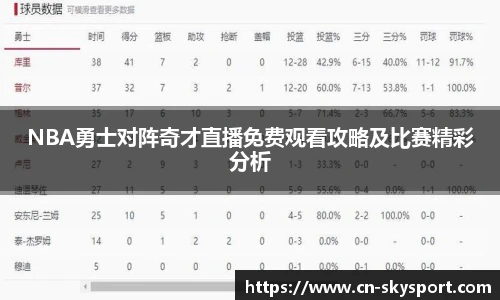 NBA勇士对阵奇才直播免费观看攻略及比赛精彩分析